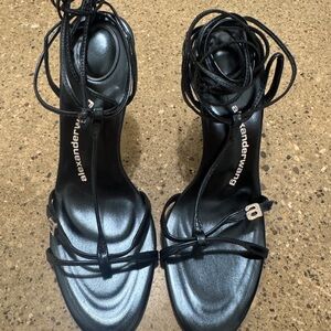 Alexander Wang Black Lace-Up Heels